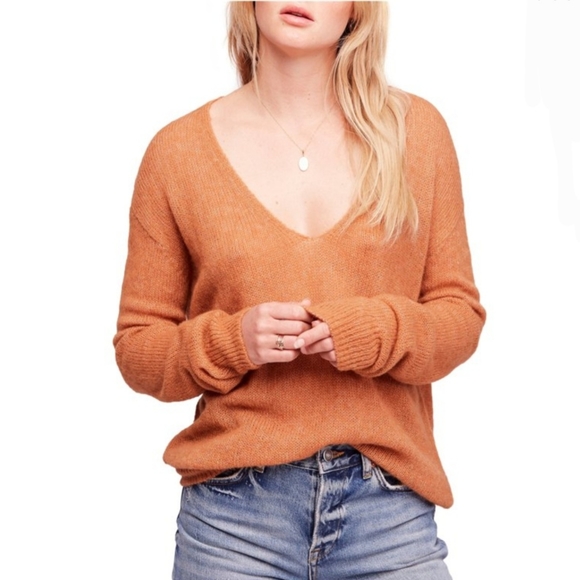 Free People Sweaters - Free People Women's Gossamer Pullover Sweater Terracotta Brown Size Small.